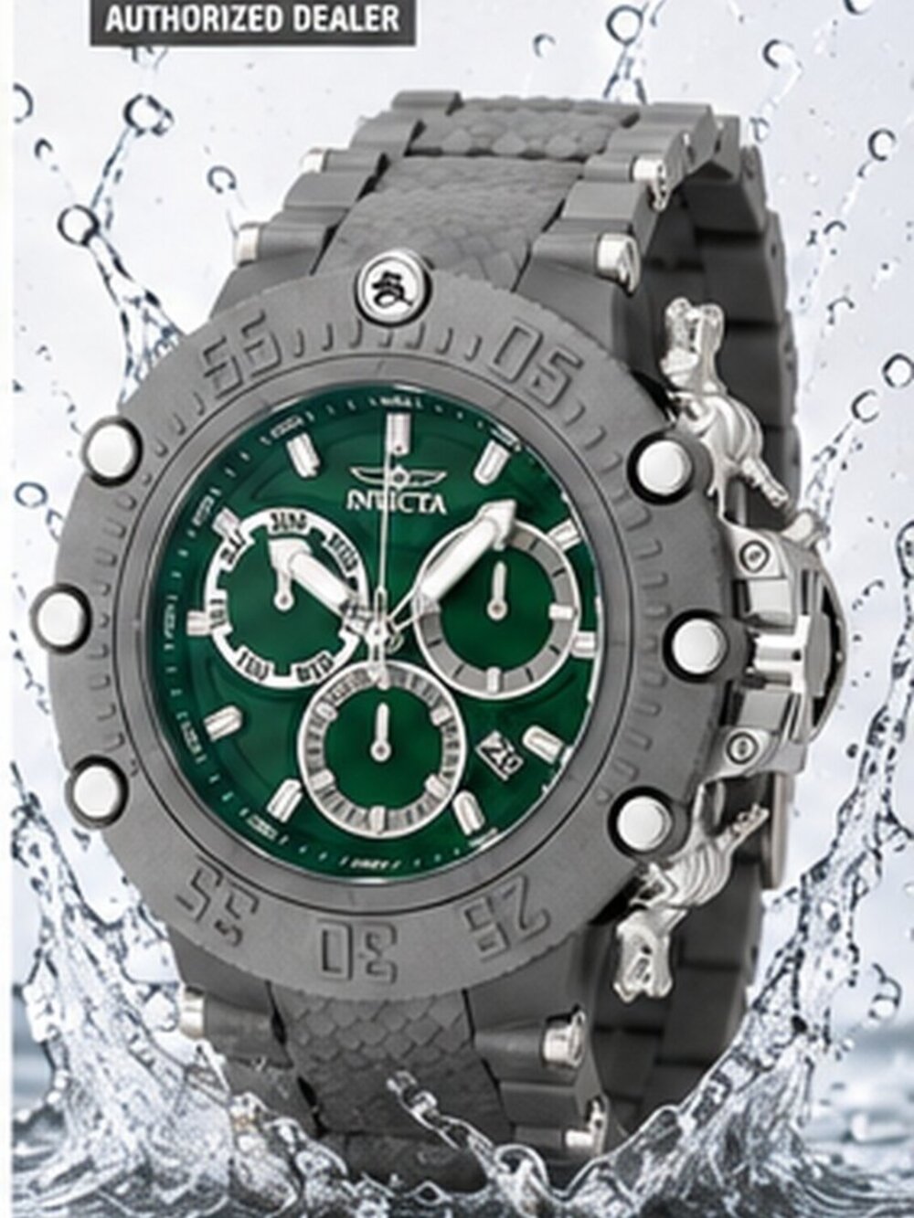 NEW Invicta Men's 52mm Subaqua Quartz Chronograph Titanium Green Dial SS Watch